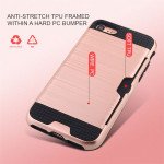 Wholesale iPhone 8 / 7 Credit Card Slot Armor Hybrid Case (Red)